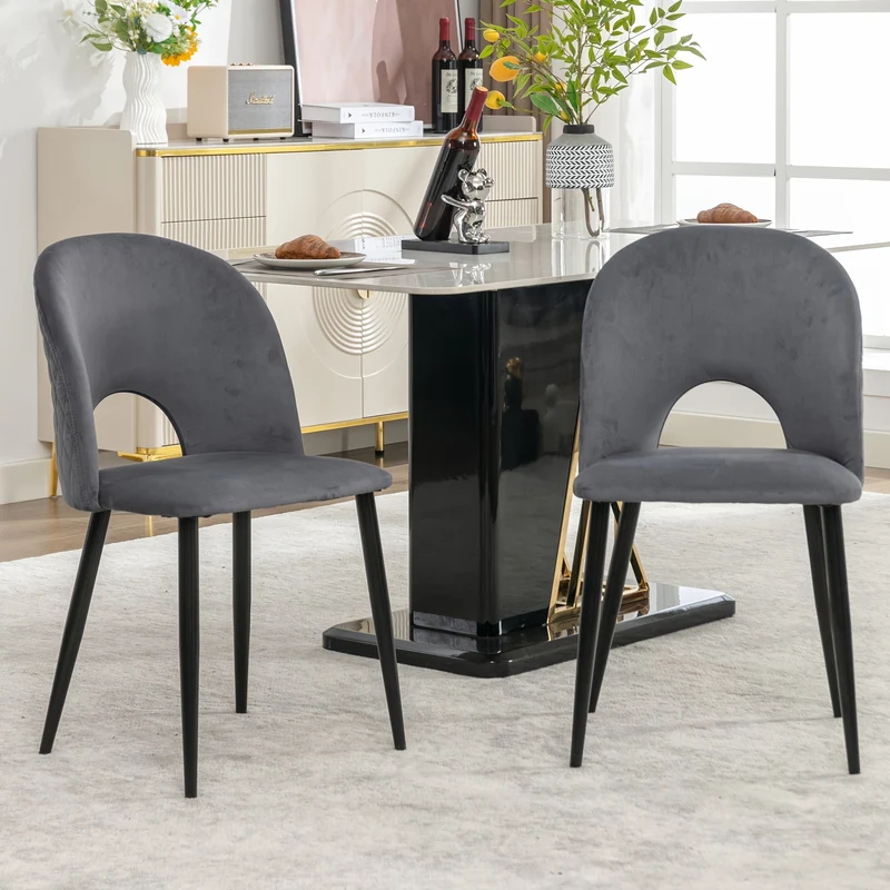 Eetkamerstoel – Stoel – Designstoel – Diningset – Vergaderstoel – Grijs – Metalen Frame – Verstelbare Poten – Ergonomisch Zitten – Diamantpatroon Rugleuning