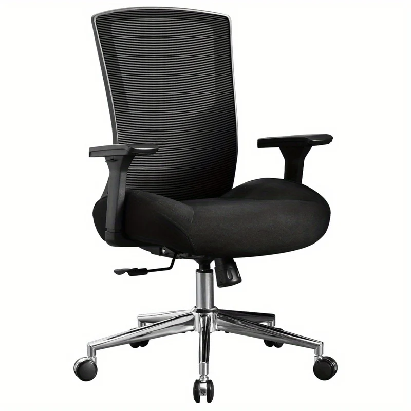Bureaustoel – Kantoorstoel – Gamingstoel – Desk Chair – Office Chair – Ergonomisch – 200 kg Draagvermogen – Ademend Mesh – Verstelbare Lendensteun – 3D Armleuningen – Kantelmechanisme 105° – Traagschuim Zitting – Metaal Frame – Zwart