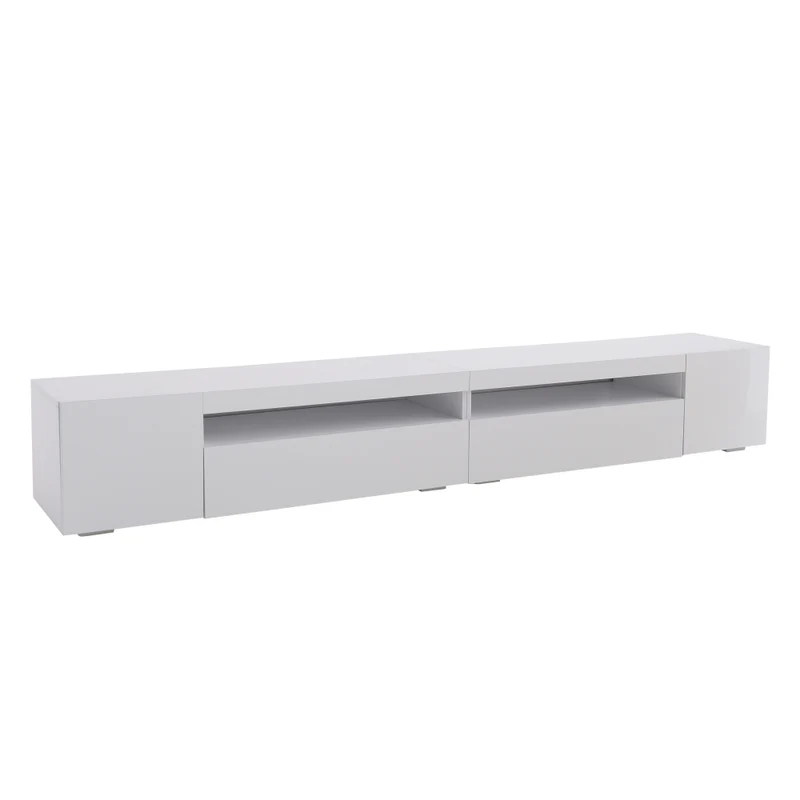 Tvmeubel – Tv Kast – Tv Meubel – Tv Dressoir – Tv Wandmeubel – Wit Mat – Modern Design – MDF 240 cm