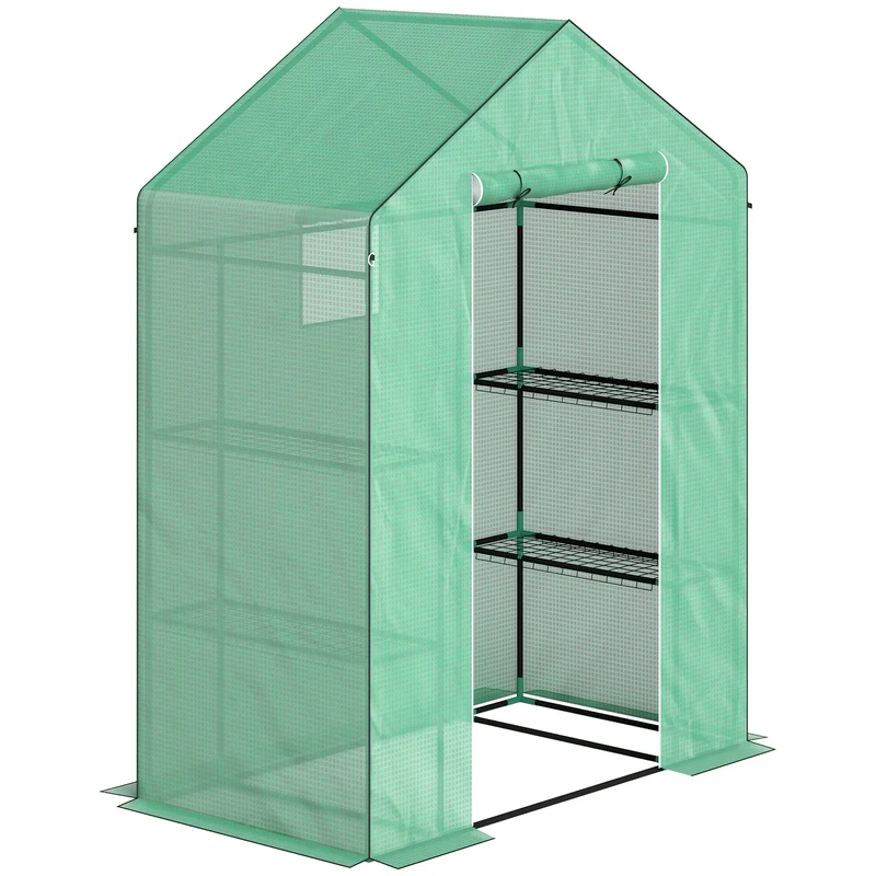 Kweekkas – Tuinkas – Broeikas – Groentekas – Tomatenkas – Winterbestendig Met Staalfolie – Compact 143x74x190 cm