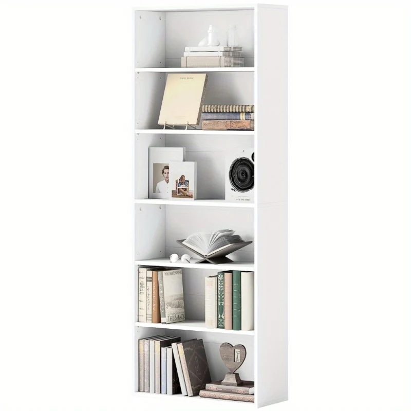 Boekenplank – Boekenkast – Opbergkast – Displayrek – Vrijstaande Kast – 5-laags – Wit – Draagkracht 60 kg – Compact & Duurzaam
