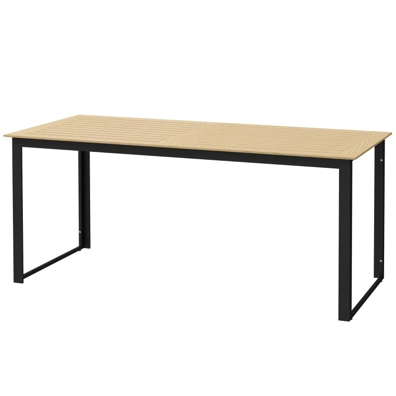 Tuintafel – Buitentafel – Balkon Tafel – Terrastafel – Tuinmeubel – Verstelbare Hoogte – Weerbestendig IJzeren Frame – 175x78 cm – 6 Persoons