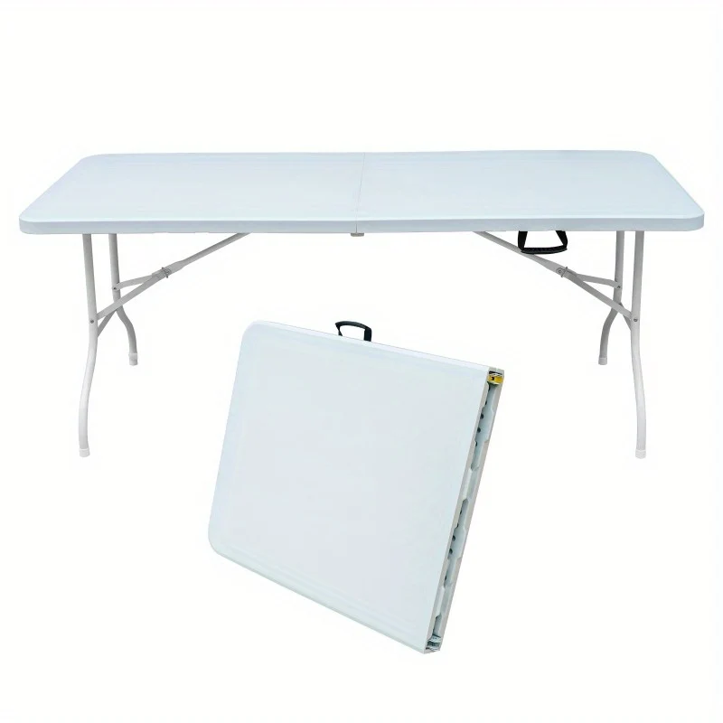 Campingtafel – Klaptafel – Vouwtafel – Kampeertafel – Tuintafel – Verstelbare Hoogte – Duurzaam Ijzer 180 cm Wit