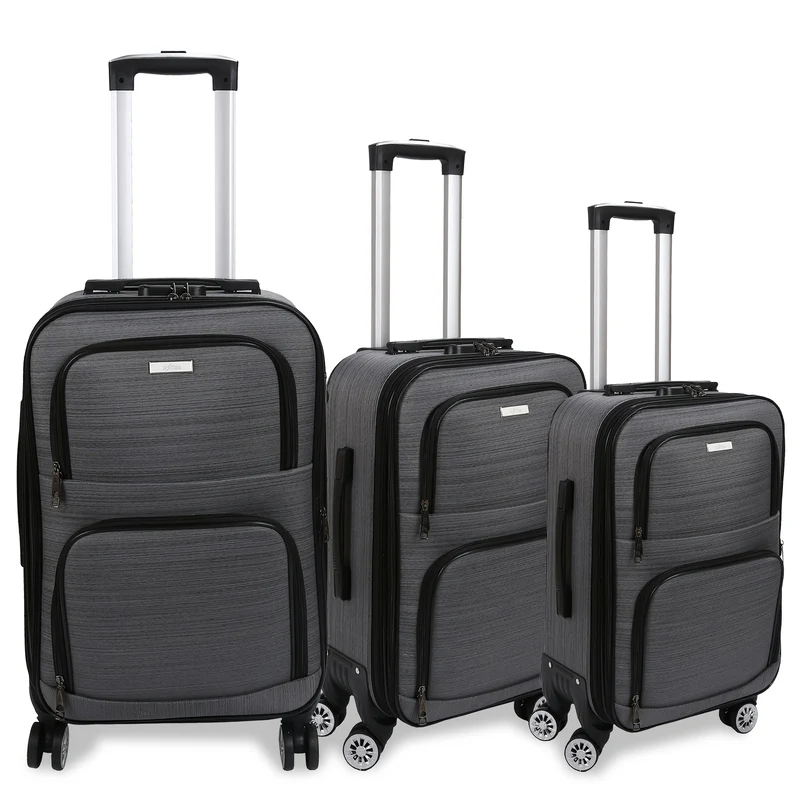 Kofferset – Reiskoffer – Trolley – Spinnerkoffer – Bagage – Donkergrijs – TSA-combinatieslot – 20% Uitbreidbaar