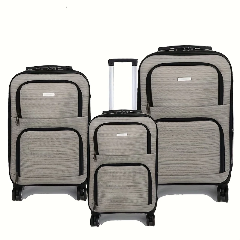 Kofferset – Reiskoffer Set – Hardcase Koffers – Trolley Bagage – Spinner Wielen – Lichtgrijs – TSA Slot – 20% Uitbreidbaar
