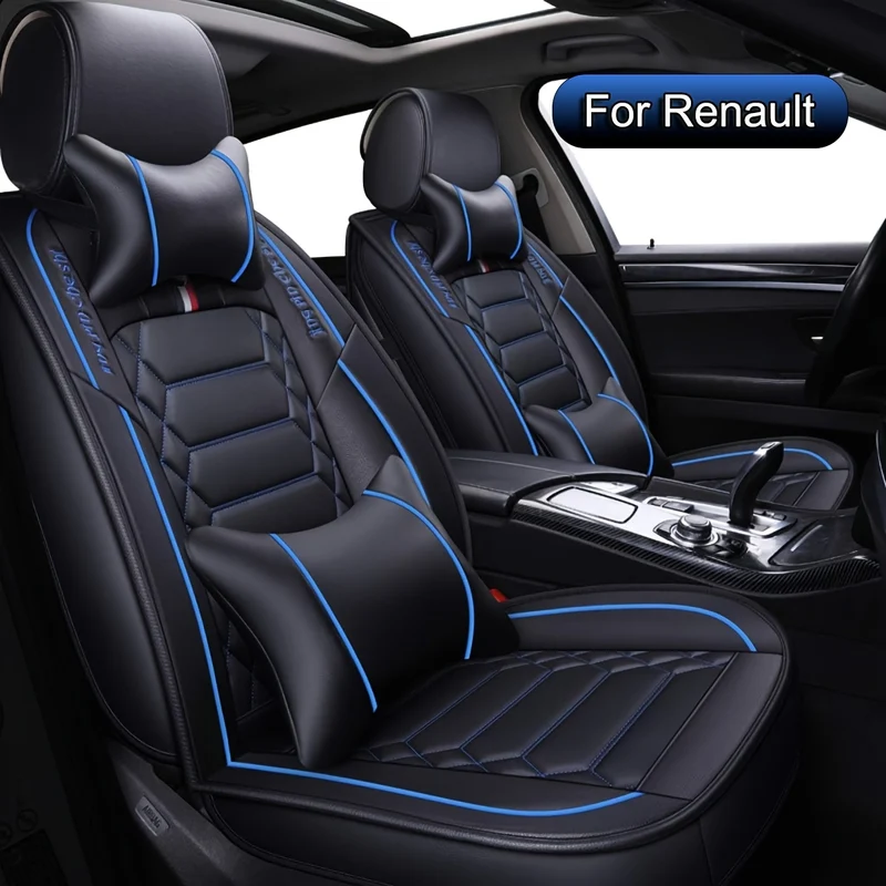 Autostoelhoezen – Stoelbekleding – Autohoes – Stoelbescherming – Universele Autostoelbekleding – Zwart Blauw – PU Kunstleer – Airbag Compatibel
