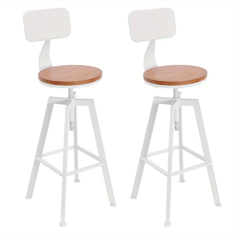 Barstoel – Barkruk – Barstoelset – Keukenstoel – Eetkamerstoel – Modern Design – Hoogteverstelbaar 63-83 cm – Metalen Frame