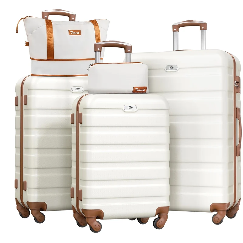 Koffer – Reiskoffer – Trolley – Kofferset – Reisbagage – Hardcase – TSA Slot – 4-Wiel Spinnerwielen – 5-Delige Set 20/24/28 Inch – ABS+PC Duurzaam Materiaal