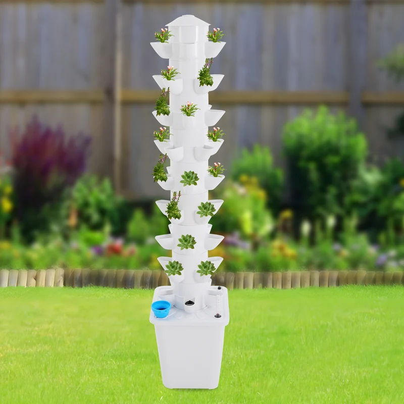 Hydroponische Kweektoren – Verticale Moestuin – Hydrocultuur Systeem – Plantentoren – Groeitoren – 9 Lagen Met 45 Plantgaten – Waterpomp Met 10L Tank – Compact Ruimtebesparend