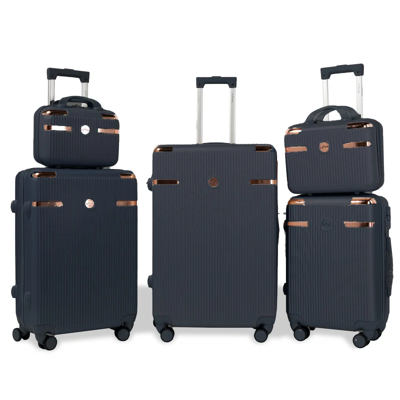 Koffer – Reiskoffer – Trolley – Handbagage – Spinner – Hard ABS Materiaal – 360 Graden Zwenkwielen – Donkergrijs – Meerdere Maten