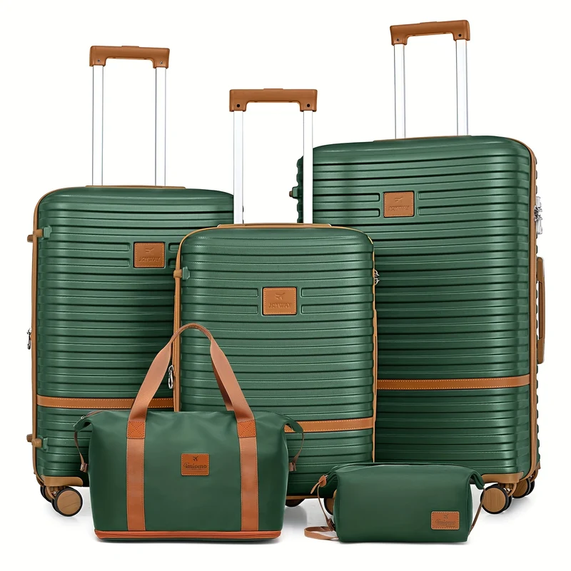 Kofferset – Reiskoffer Set – Trolley Bagage – Handbagage Koffer – Harde ABS Koffers – 20/24/28 Inch – Lichtgewicht – Geïntegreerd Combinatieslot – Spinner Wielen – Groen