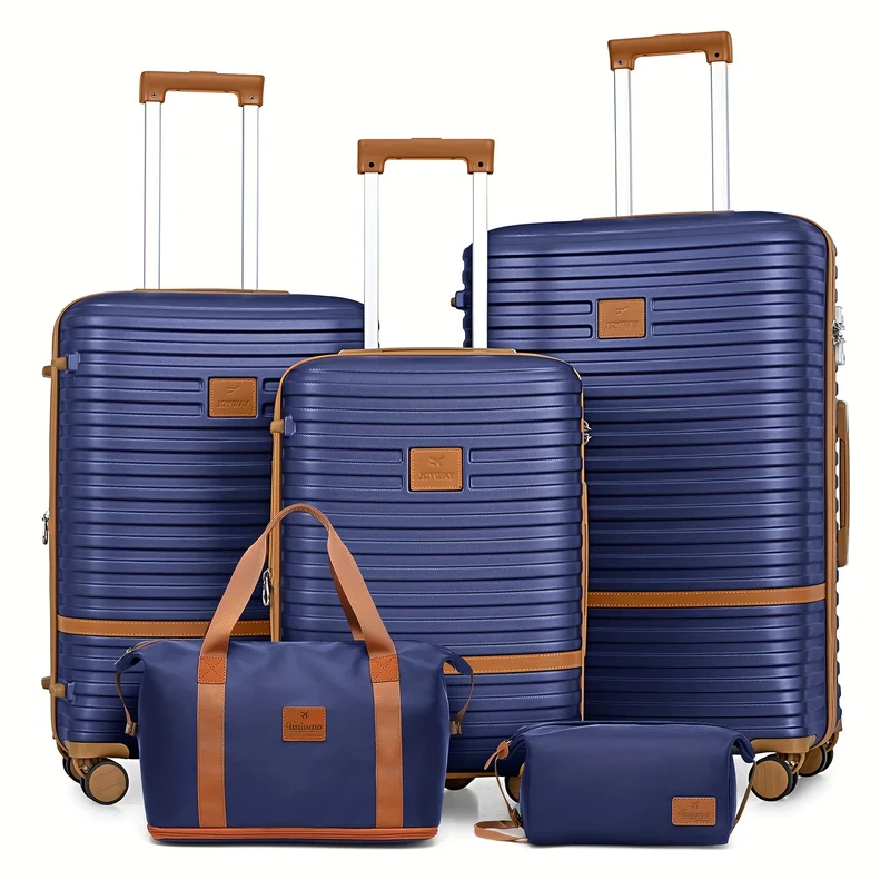 Kofferset – Reiskoffer – Trolley – Hardcase Koffer – Handbagage Koffer – ABS Hardshell – 20/24/28 Inch – 360° Spinner Wielen – Inclusief Toilettas – Blauw