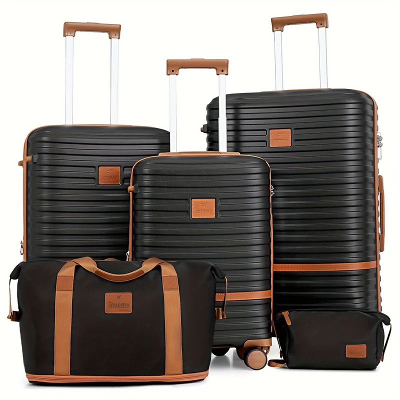 Kofferset – Reiskoffer – Handbagage – Trolley – Ruimbagage – Hardcase ABS – Telescoopgreep Aluminium – 360° Spinnerwielen – Cijferslot – Zwart – 20/24/28 Inch