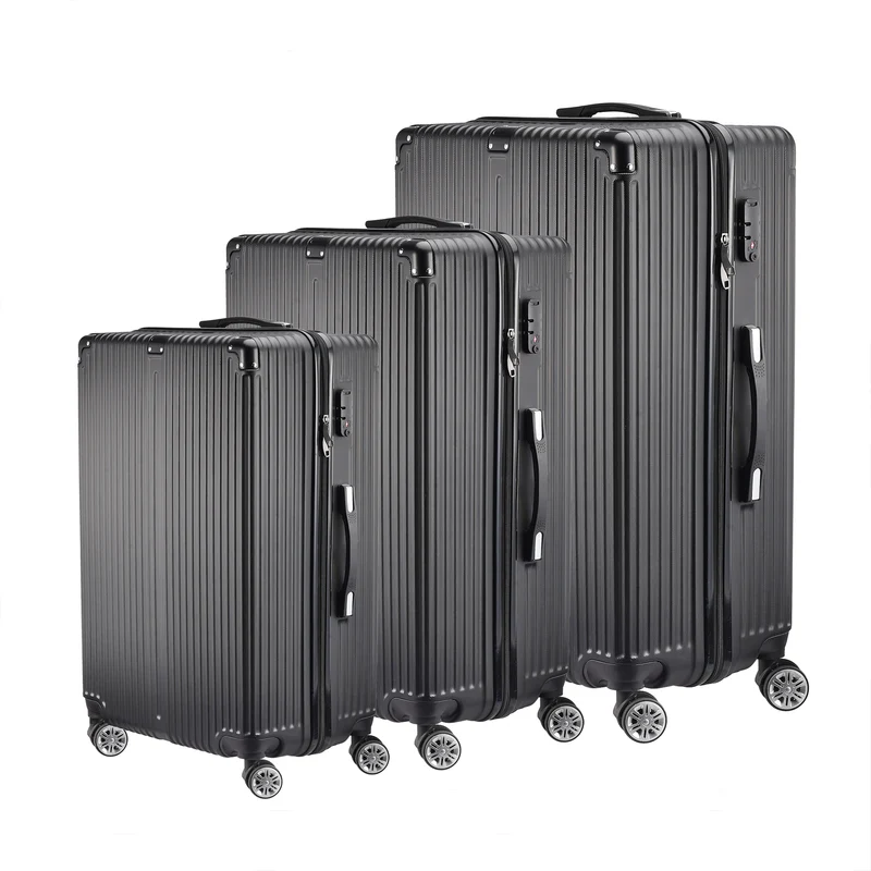 Kofferset – Reiskoffers – Trolleyset – Bagageset – Handbagagekoffer – Lichtgewicht ABS – 3-Delig Met 4 Wielen & Uitschuifbare Trekstang