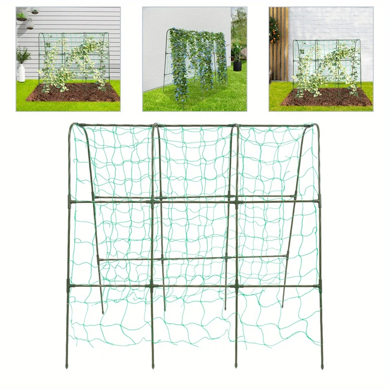 Tuinboog – Rozenboog – Klimboog – Plantenboog – Rankhulp – Stalen Klimtuinboog 120x120 cm – PE-Gecoate Buis – Stevige Poten – Weerbestendig Groen