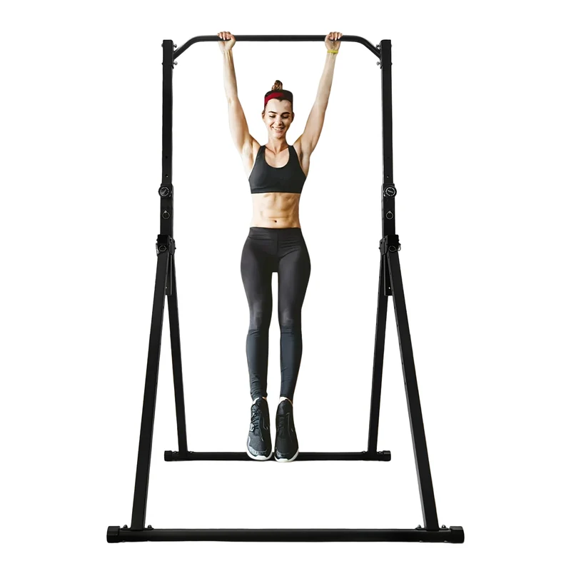 Pull-up Bar – Optrekstang – Klimstok – Fitnessstang – Krachtstation – Verstelbaar 1,75-2,30 m – Robuust Tungsten Staal – Vrijstaand & Inklapbaar – Zwart