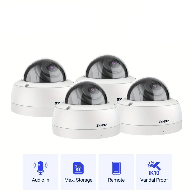 Dome Beveiligingscamera – IP Camera – CCTV Camera – Bewakingscamera – Surveillance Camera – 3K Super HD Resolutie – EXIR 2.0 Kleurennachtzicht & IK10 Vandalismebestendig – PoE & Ingebouwde Microfoon