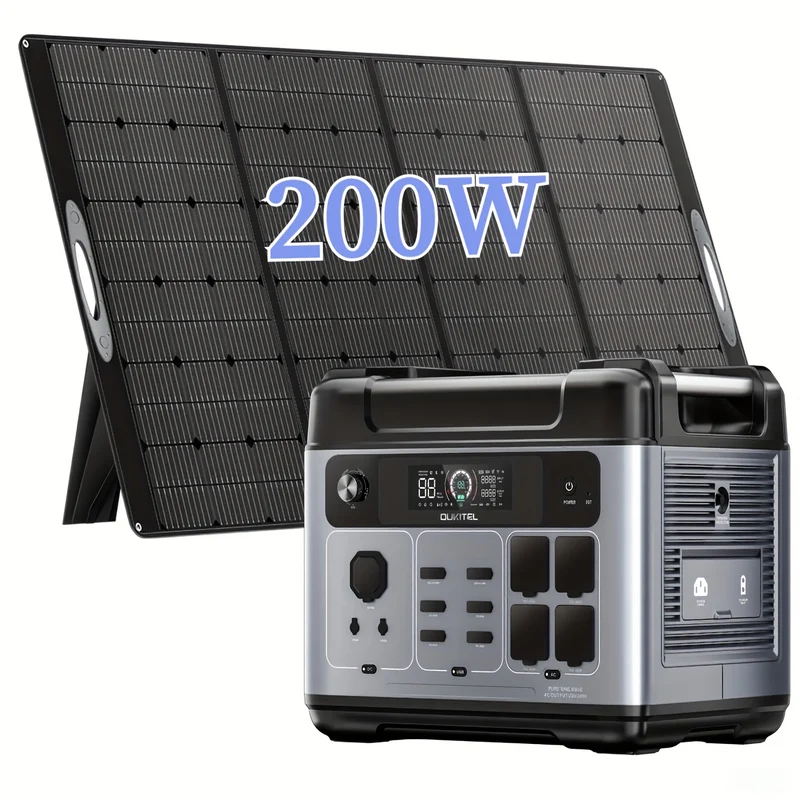 Powerstation – Zonnegenerator – Noodstroomvoorziening – Draagbare Accu – Camping Stroomvoorziening – 2048 Wh Capaciteit – Snelladen 0-80% in 1 Uur