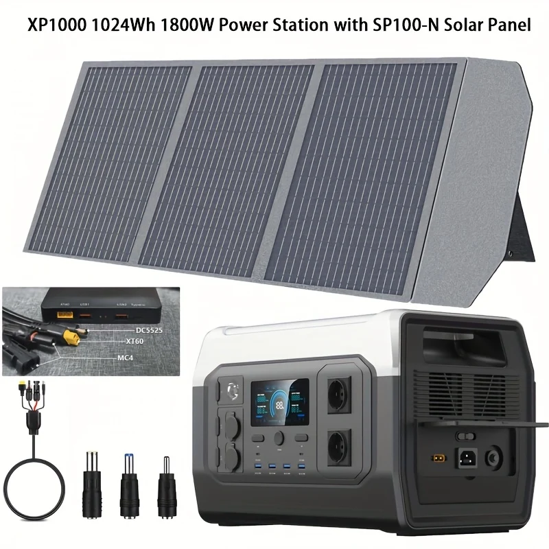 Powerstation – Noodstroomvoorziening – Draagbare Generator – Camping Accu – Power Bank – 1800W Inverter – 1024Wh LiFePO4 Batterij