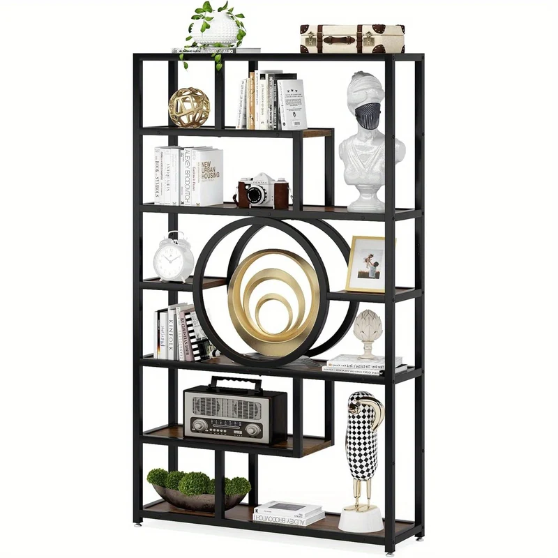 Boekenkast – Boekenrek – Vakkenkast – Stellingkast – Opbergkast – Industrieel Design – 182,88 cm Hoog – 11 Open Vakken