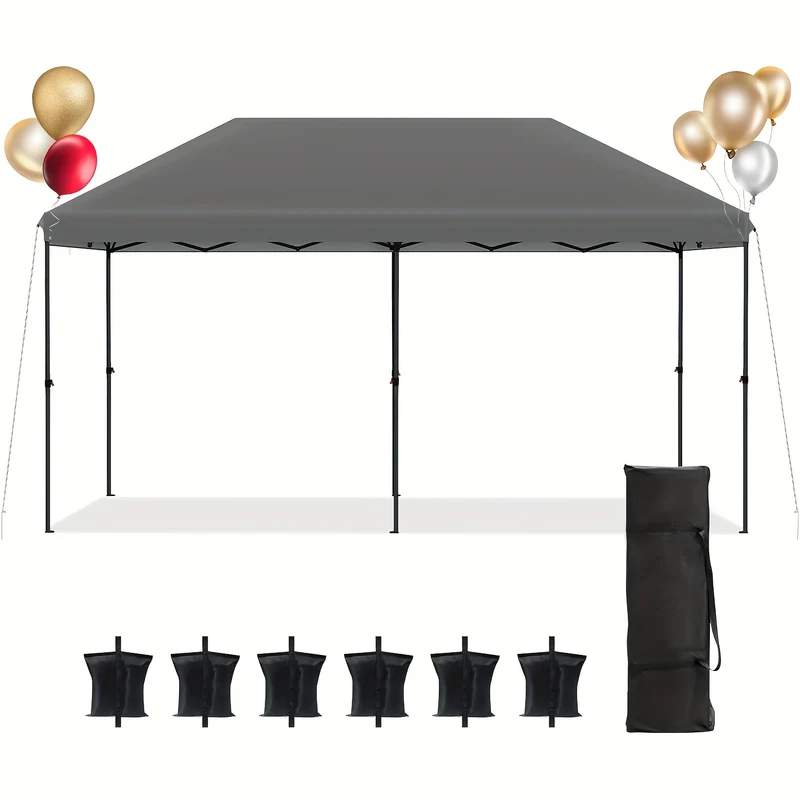 Partytent – Feesttent – Tuintent – Paviljoen – Vouwtent – One-Touch Pop-Up – 3x6 Meter – Versterkt Stalen Frame – Windbestendig