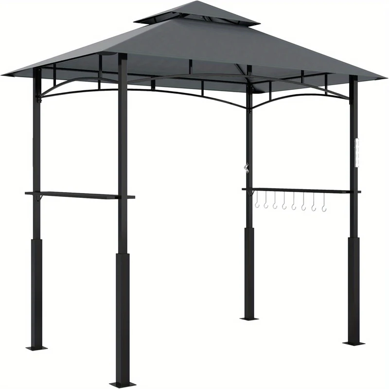 Waterdichte Tuinpaviljoen – Tuinkamer – Overkapping – Partytent – Gazebo – Grijs – 2,35 x 1,45 Meter – Dubbel Dak Windproof