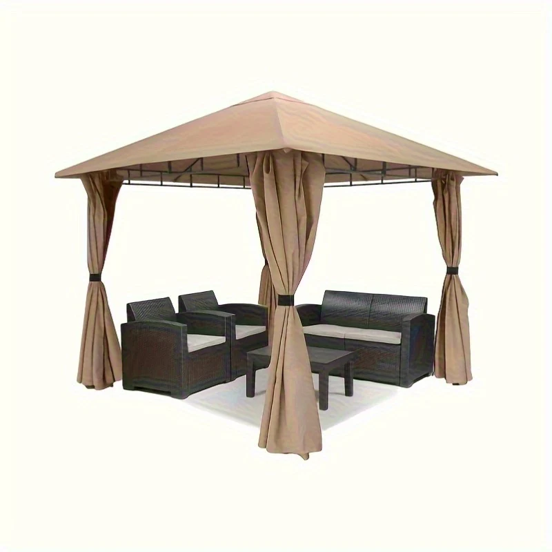 Partytent – Tuinpaviljoen – Tuinfeest Tent – Feesttent – Vouwtent – 3x3 m – Waterafstotend Polyester – Afritsbare Zijpanelen met Rits