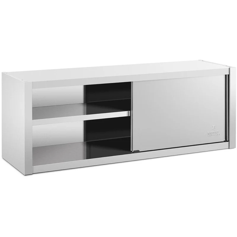 Keukenwandkast – Wandkast – Opbergkast – Keukenkast – Wandmontagekast – Roestvrij Staal – Schuifdeuren – 160x45x60 cm – 60 kg Draagkracht