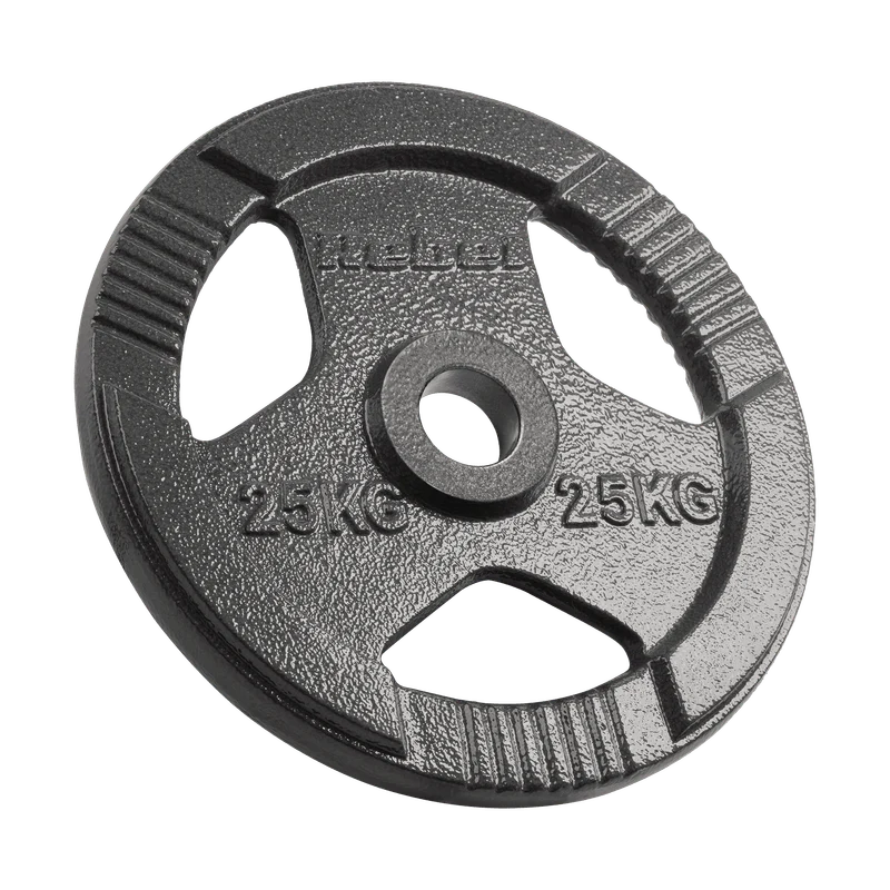 Gewichtplaat – Gewichtsschijf – Halterschijf – Gewicht Schijf – Gietijzeren Gewicht – 25 kg – 51 mm Gat – 3 Handgrepen