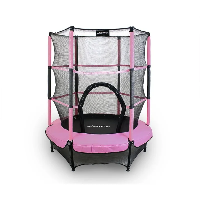 Binnen Trampoline – Mini Trampoline – Fitness Trampoline – Kind Trampoline – Speelgoed Trampoline – Ø 140 cm – Veiligheidsnet & Roze