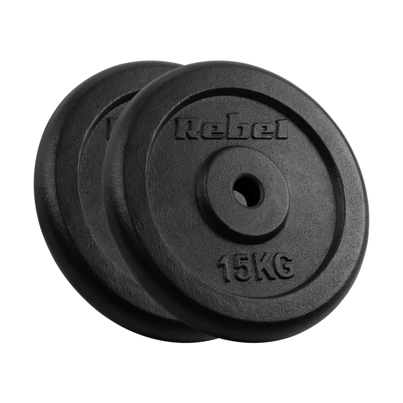 Gietijzeren Gewichtenset – Halterschijven – Gewichtsschijven – Power Plates – Dumbbell Schijven – 2 x 15 kg – 31 mm Gat – Duurzaam Gietijzer