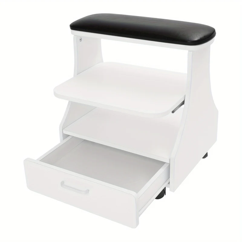 Nagelwagen – Salonwagen – Kappers Trolley – Beauty Trolley – Pedicurewagen – 3 Lagen Opbergniveaus – Stevig MDF Met Melamine Afwerking – 4 Zwenkwieltjes Met Remmen