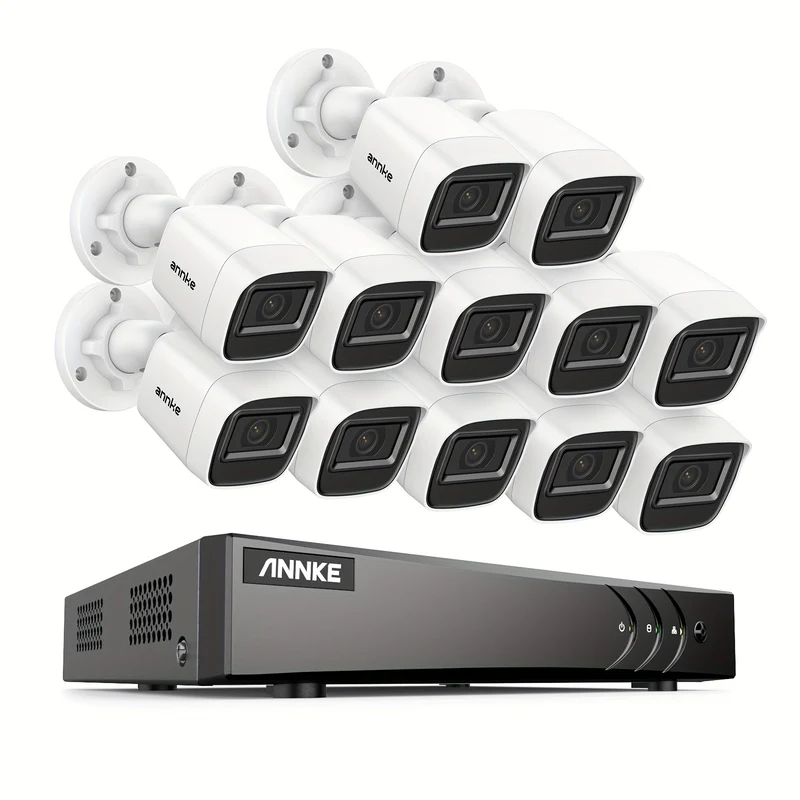Beveiligingscamera Systeem – Camerabewaking – CCTV Systeem – Bewakingscamera – Beveiligingscamera Set – 16 Kanaals 3K-lite DVR – AI Motion Detection 2.0 – 12x Full HD 1080P Bekabelde Camera’s – Nachtzicht Tot 20 Meter