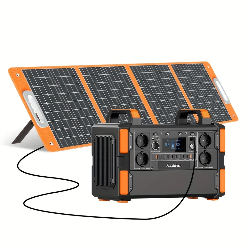 Zonnegenerator – Draagbare Generator – Powerstation – Noodstroom – Camping Energiecentrale – 1041,6Wh LiFePO4 Batterij – 2000W Piekkracht – Pure Sinusgolf met 19 Poorten – 3 Oplaadmethoden – BMS Veiligheidssystemen