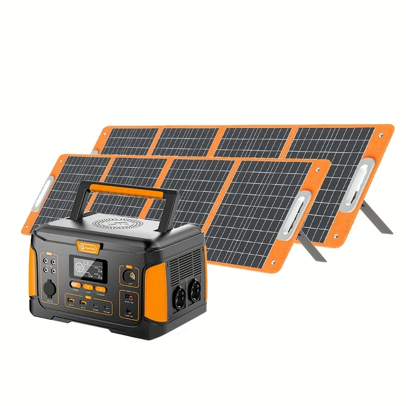 Draagbare Zonne-energiegenerator – Powerstation – Mobiele Energievoorziening – Zonnepaneel Set – Camping Generator – 1000W Vermogen – 932,4Wh Lithium Batterij