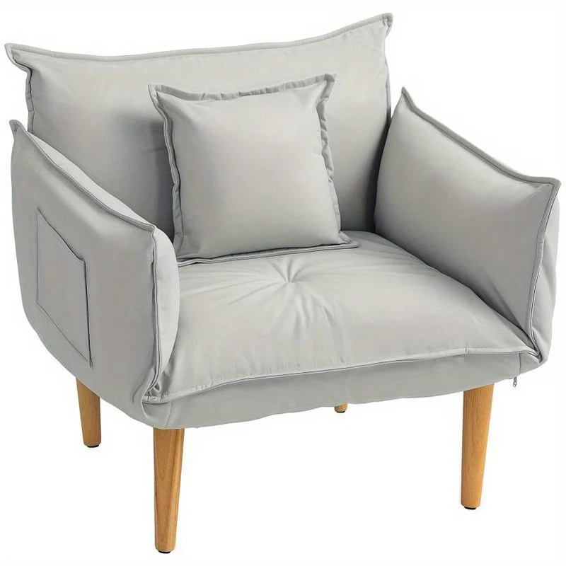 Relaxfauteuil – Loungestoel – Fauteuil – TV-stoel – Vloerstoel – Verstelbare Rugleuning – Polyester Gevuld – Geschikt voor Harde Vloeren