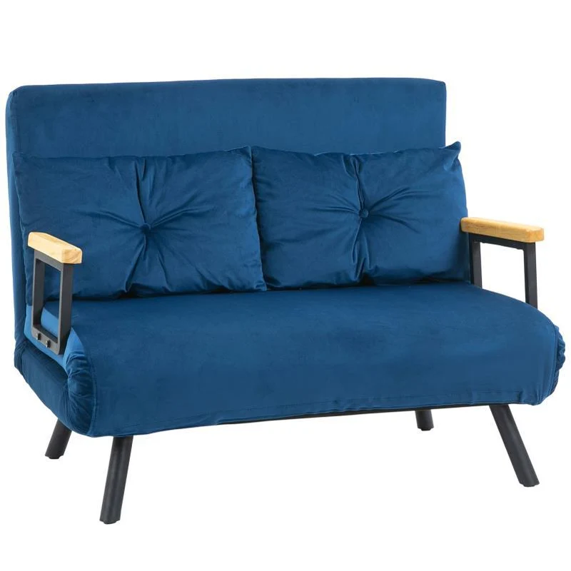 Slaapbank – Slaapbankje – Bedbank – Bedstoel – Logeerbed – Verstelbare Rugleuning – Duurzaam Stalen Frame – Polyester Bekleding – Compact 102x73x81 cm – Zonder Elektriciteit