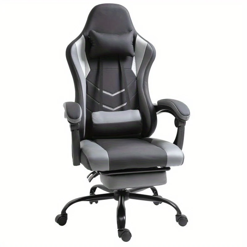 Ergonomische Gamingstoel – Gamingstoel – Bureaustoel – Gamestoel – Computerstoel – Verstelbare Hoofdsteun – Lendensteun – Polyester Vulling – Draagvermogen 120 kg