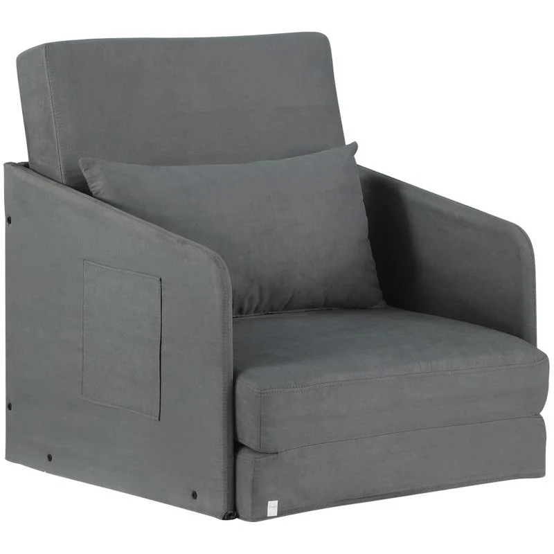 Moderne Grijze Stoffen Sofa – Zitbank – Loveseat – Settee – Divan – Wasbare Hoes – Stevig Metalen Frame – Inclusief Kussens – Compact 70x76x77 cm