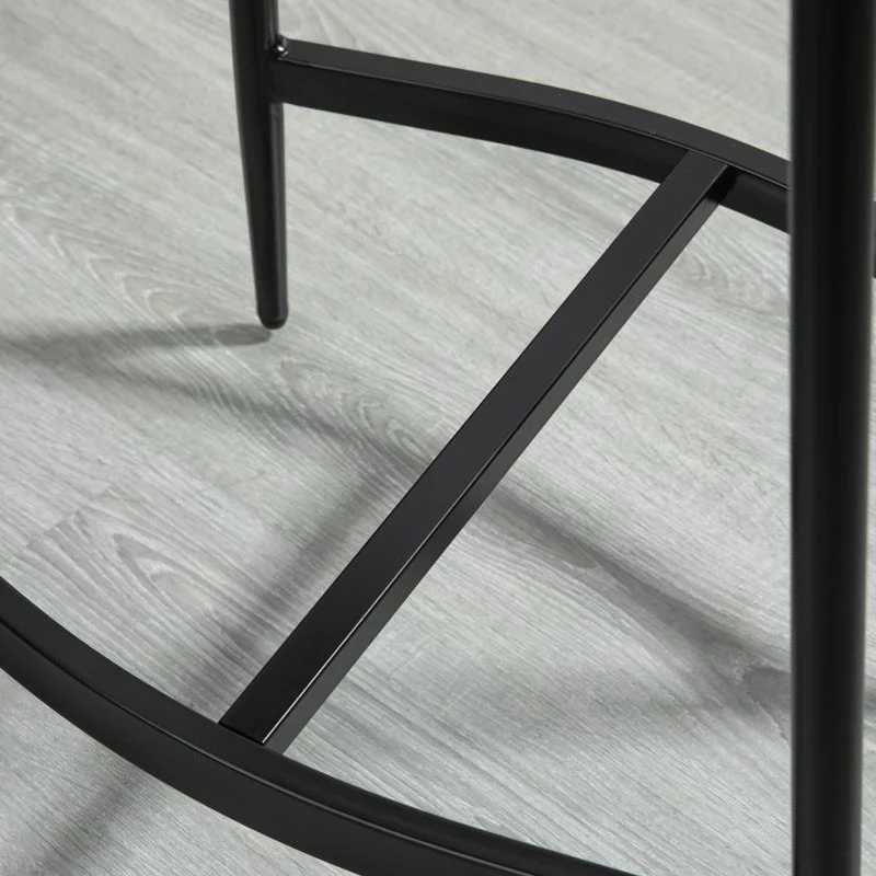 Barstoel – Barstoel Met Rugleuning – Keukenstoel – Kruk – Barkruk – Gestoffeerde Zitting – Stalen Frame – Max 120 Kg Draagkracht – Counterhoogte
