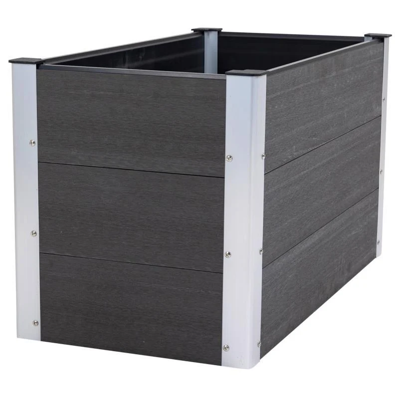Verhoogde Plantenbak – Tuinbak – Plantbed – Bloembak – Moestuinbak – Weerbestendig WPC & Aluminium – 100x50x50 cm – Zonder Bodem – Makkelijk Montage