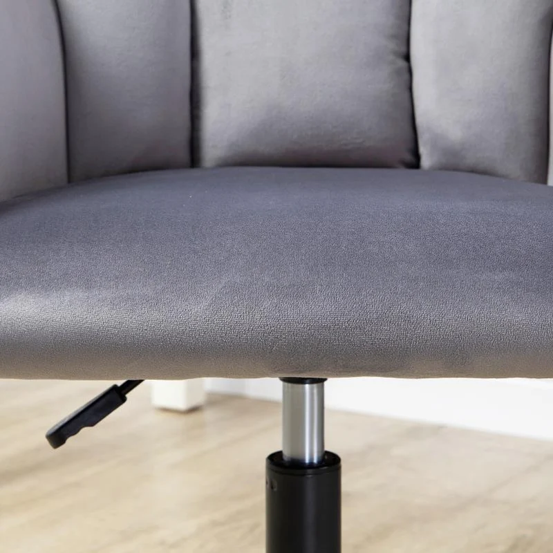 Draaifauteuil – Fauteuil – Bureaustoel – Loungestoel – Relaxstoel – Verstelbare Armleuningen – Velvet Bekleding – Draagvermogen 120 kg – Grijs