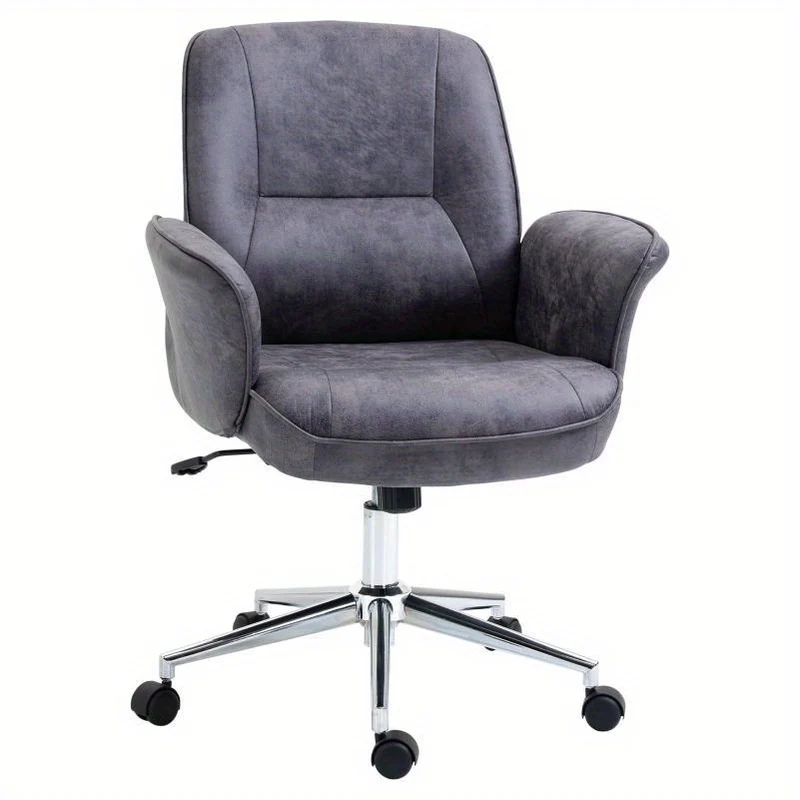 Bureaustoel – Office Chair – Ergonomische Stoel – Draaistoel – Bureaustoel – XXL Formaat – Met Schommelfunctie – Verstelbaar – Tot 120 kg – Grijs