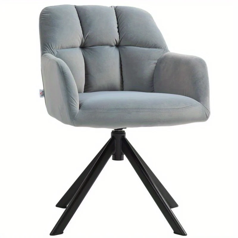 Draaifauteuil – Fauteuil – Loungestoel – Relaxstoel – Zithoekstoel – Grijze Velvet Bekleding – 360 Graden Draaibaar – Metalen Pootjes