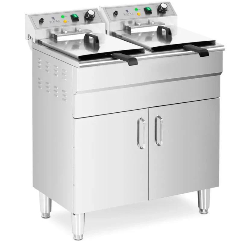 Friteuse – Dubbele Frituurpan – Elektrische Friteuse – Horecafriteuse – Professionele Frituurpan – 26 Liter Capaciteit – 10000W Vermogen – Roestvrij Stalen Behuizing
