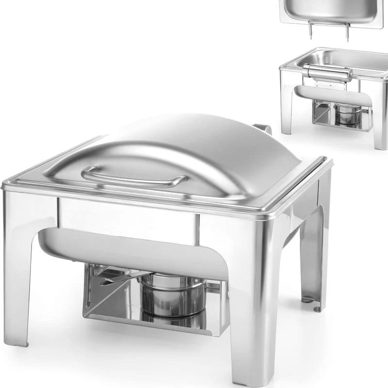 Satin Steel GN 1/2 food warmer – kaarsenwarmer – warmhoudbak – buffetwarmer – gastronorm warmhouder – zonder elektriciteit – roestvrijstalen satin finish – 4 liter capaciteit