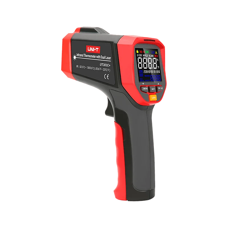 Pyrometer – Infrarood Thermometer – Warmtemeter – Temperatuurmeter – Laser Thermometer – Meetbereik -32°C tot 1300°C – Snelle Nauwkeurige Meting binnen 250 ms