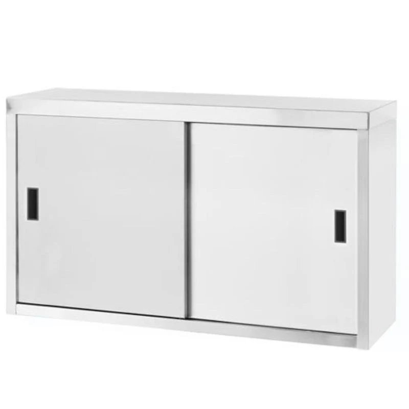 Wandkastje – Wandkast – Opbergkast – Vakkenkast – Kastje – Roestvrij Staal RVS – Schuifdeuren – 100x40x60 cm – Gelast en Sterk – 70 kg Draagkracht