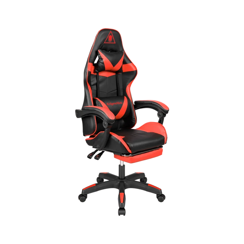 Gamingstoel – Gamestoel – Gaming Chair – Game Stoel – Bureaustoel – Verstelbare Zithoogte – Inklapbare Voetensteun - Zwart/Rood