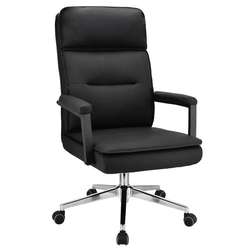 Bureaustoel – Office Chair – Kantoorstoel – Draaistoel – Werkstoel – Eco-leer Bekleding – Verstelbare Hoogte 43-49 cm
